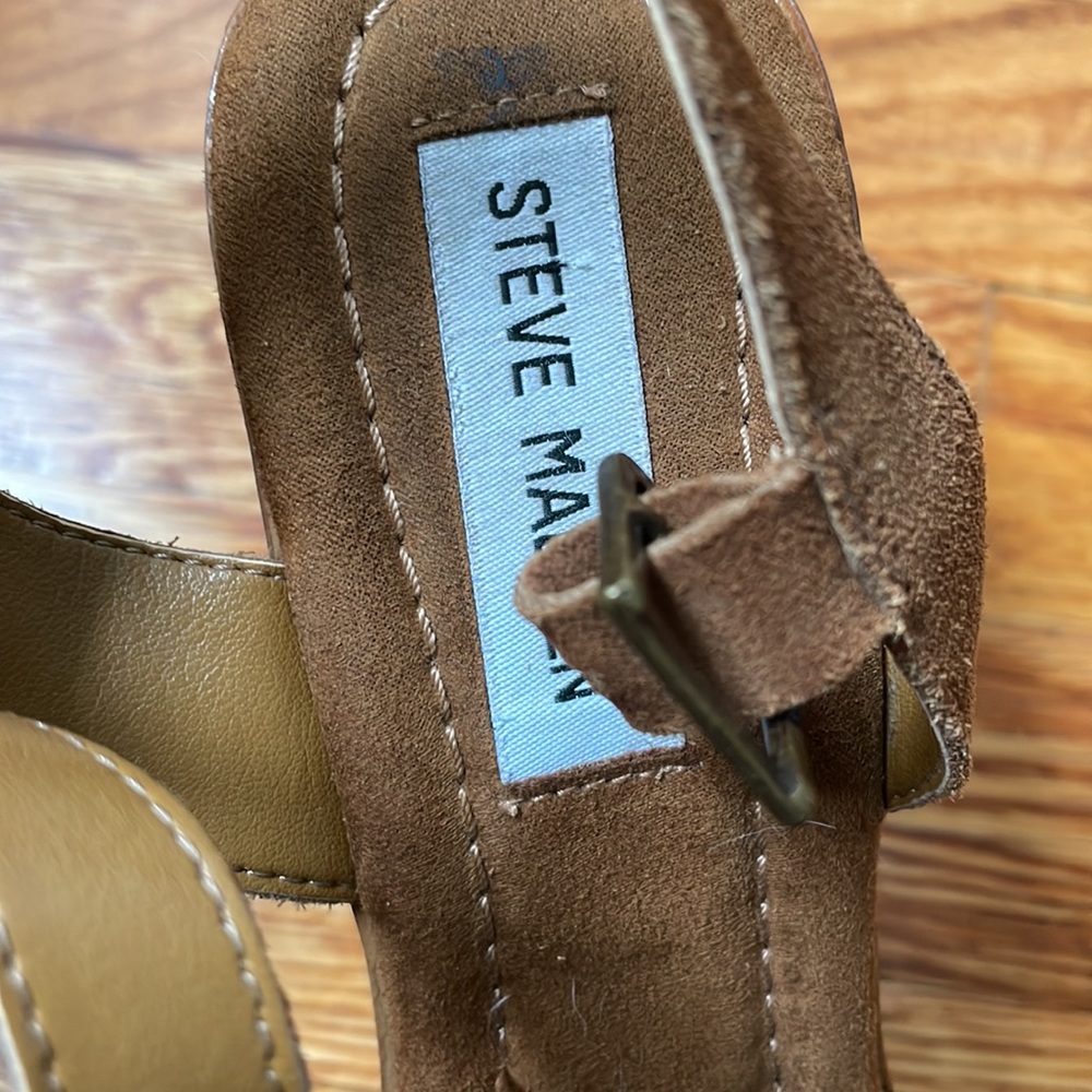 Steven Madden Brown Suede And Leather Block Sanda… - image 7